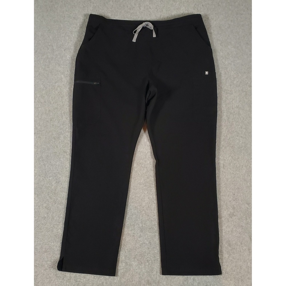 Figs Scrubs Yola High Waist Pants Womens XL Black Technical Collection Medical